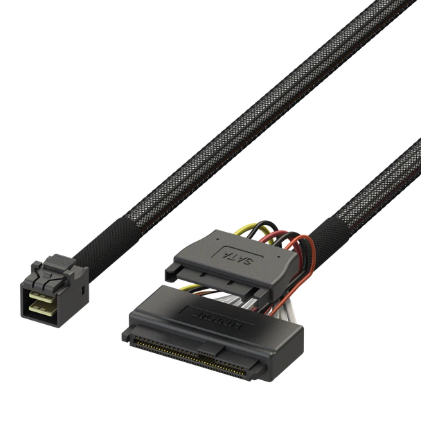 LINKUP Internal 12G U.2 Cable (85Ω 85 ohms  PCIE3.0 Mini SAS HD to U.2 / SFF-8643 to SFF-8639 Cable) with SATA Power - 1.5m/5 Feet